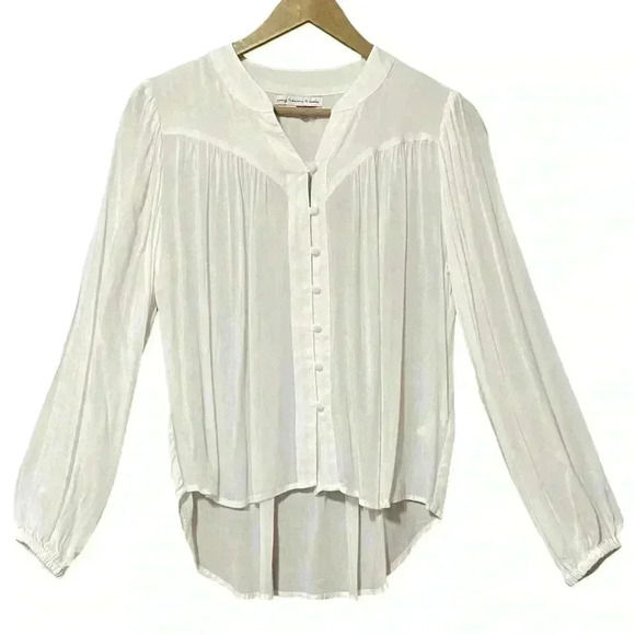 Young Fabulous & Broke Blouse Women’s XS White Sheer NWOT - Picture 1 of 11